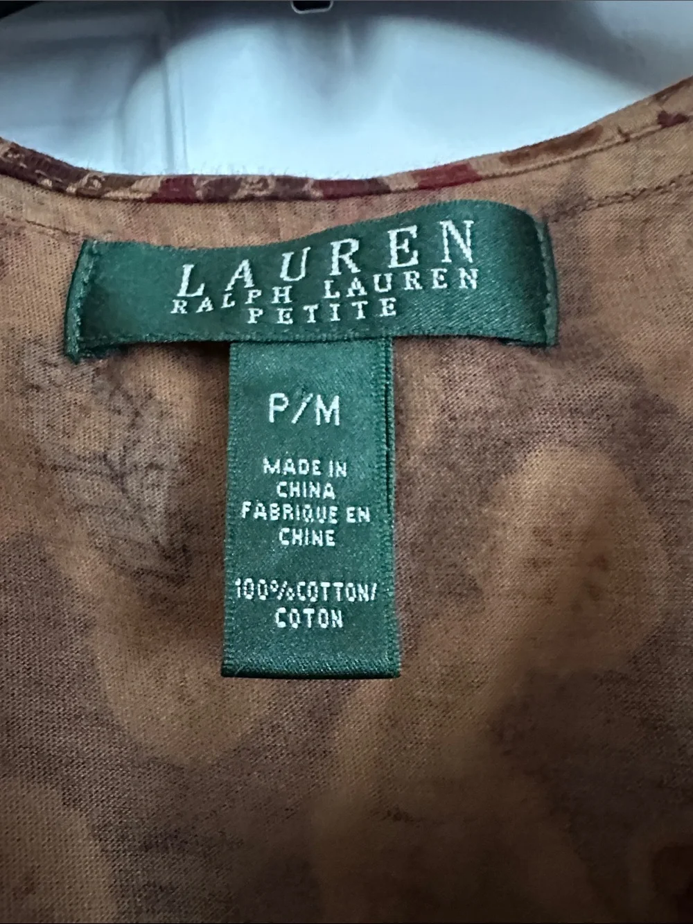 Lauren Ralph Lauren Paisley Ruffle V-Neck Camisole - Rust, Brown